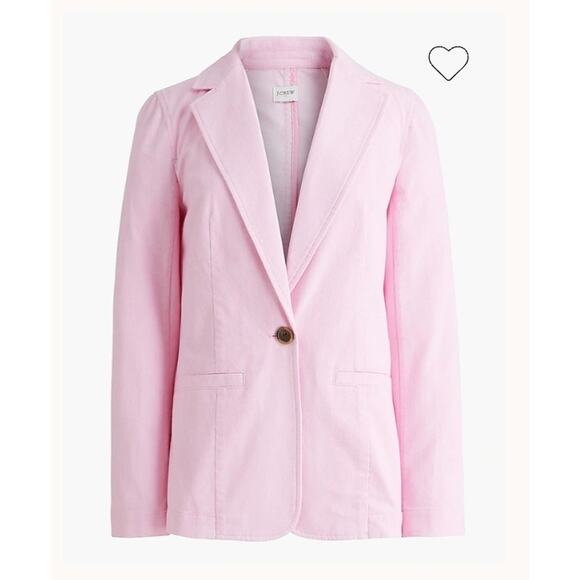 NEW W/Defect J Crew Factory Cotton-blend stretch relaxed blazer Pink Size 00 - Picture 2 of 9